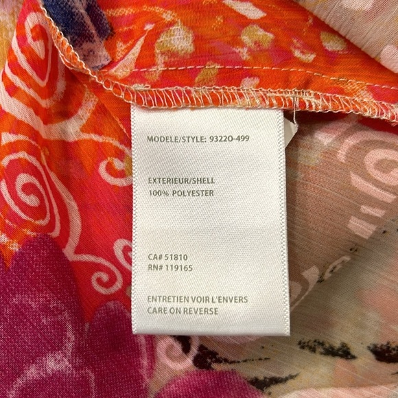 Tribal Women's Size 8 Vibrant Floral Tunic Top Pintuck Detail Lightweight Blouse - Picture 10 of 11